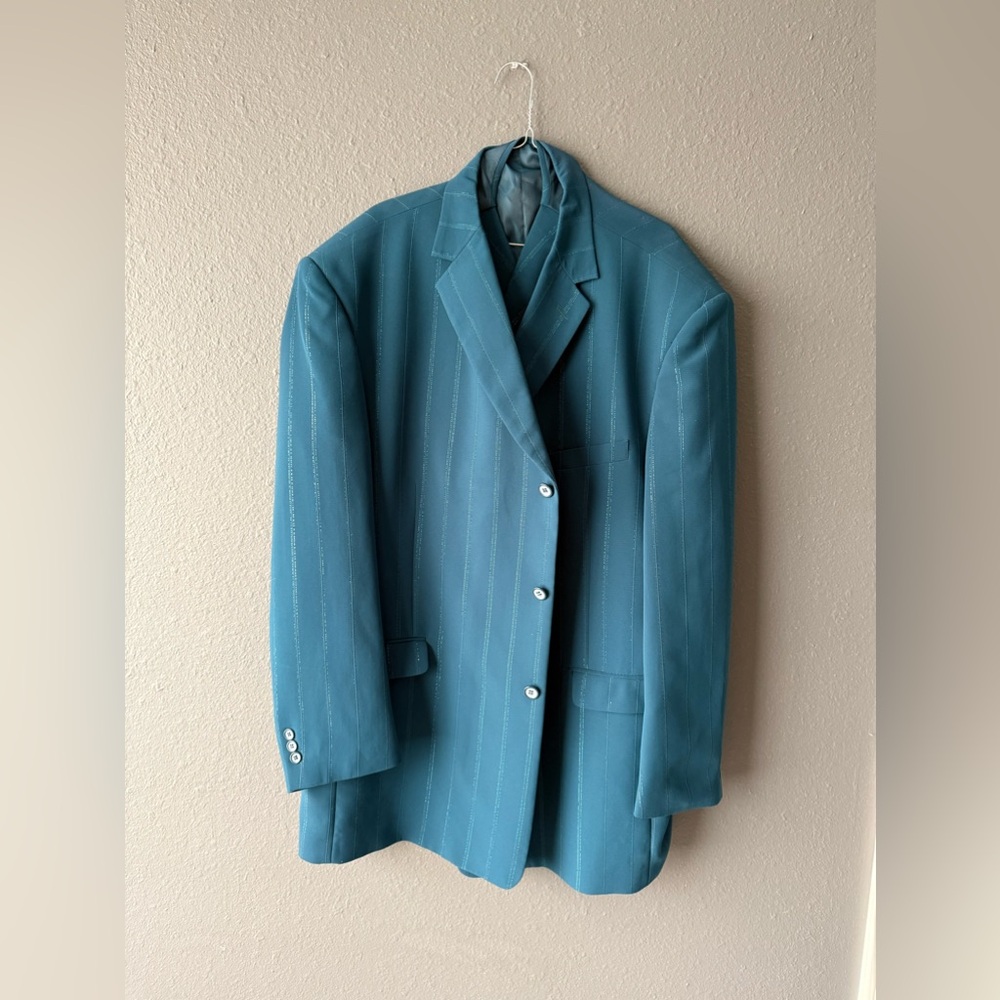 Giorgio Brutini Teal Suit jacket and vest Styled in Italy